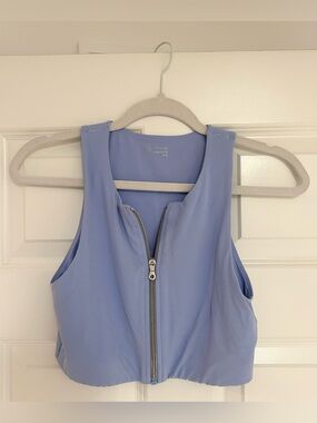Aerie Lavender Active Zipped Crop Tank Top